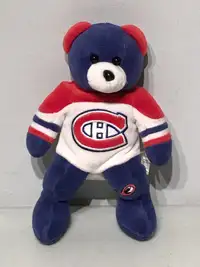 Vintage 1990s Montreal Canadiens NHL Hockey Team Ice Bear toy 8"