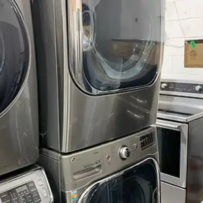 LG 30” Front Load Washer Dryer Set 5.2/9.0 Cu Ft SS - Used, View more