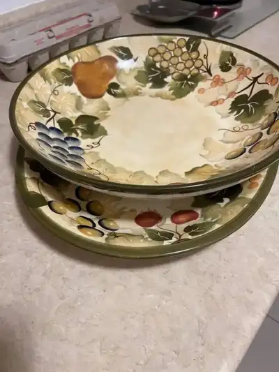 2PCS PLATTER AND FRUIT BOWL., View more