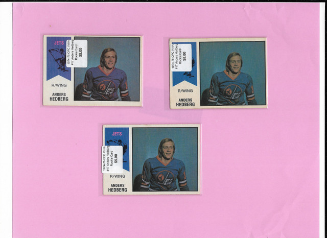 Vintage Hockey Rookie Cards: 1974-75 OPC WHA #17 Anders Hedberg in Arts & Collectibles in Bedford - Image 2