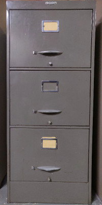 Minimalistic Dark Grey 3 Drawer Metal Filing Cabinet