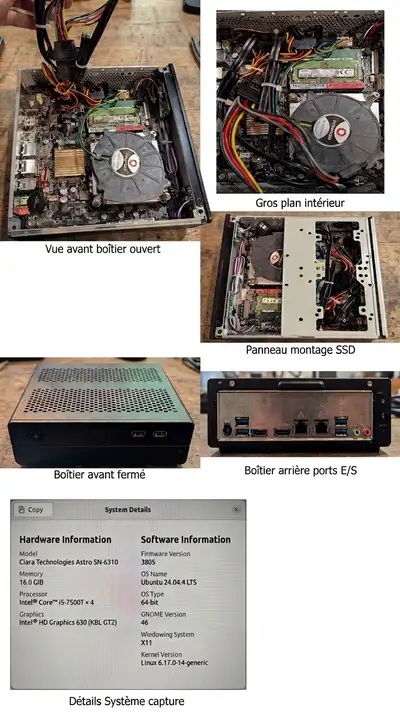 Brand / Model: Ciara Technologies Astro SN-6310 Processor: Intel Core i5-7500T (4 Cores, 7th Gen, Po...