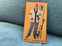 Milt Schmidt signed parkhurst tall boy card