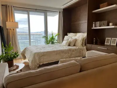 Studio de 410 pieds carrés avec vue sur le Mont-Royal, entièrement meublé avec lit escamotable et sa...