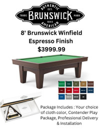 BRUNSWICK POOL TABLES & SHUFFLEBOARDS FOR SALE