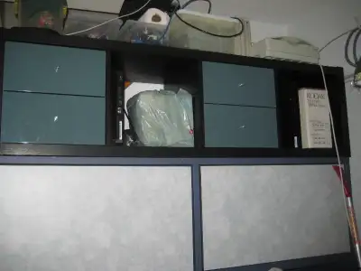 FS: IKEA kallax shelf inserts, table attachment, 2 file cabinets, View more