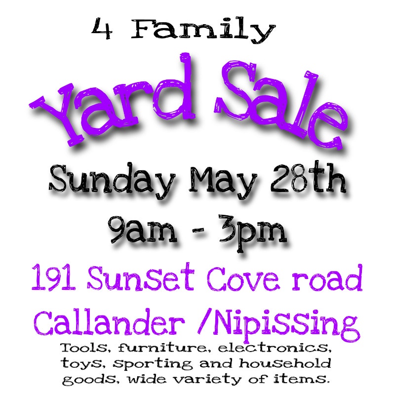 Multi family yard sale Garage Sales North Bay Kijiji