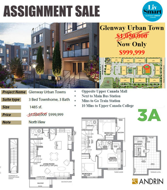 Distressed Assignment Sale Glenway Urban Towns in Condos for Sale in Markham / York Region