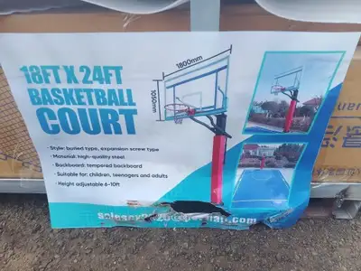 18' x 24' Basketball Court System with In-Ground post, View more