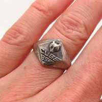 VINTAGE STERLING SILVER CUBS/ BOYS SCOUTS OF AMERICA RING SIZE 5