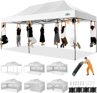 10x20 Heavy Duty Pop up Canopy Tent with 6 sidewalls Easy Up Com
