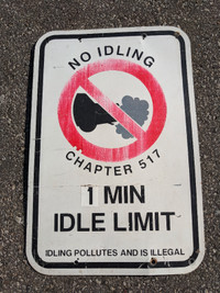 Authentic No Idling Road Traffic street metal sign