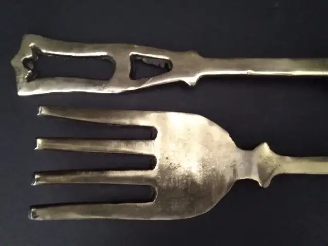 REDUCED Wall Decor Brass Fork & Spoon65561389079171123