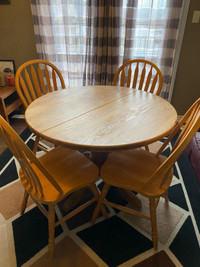 Solid Oak Table And Chairs