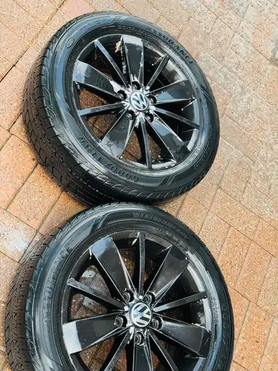 All 4 original jetta Rims with all season( Assurance)Goodyear Tires.205/55R16.
