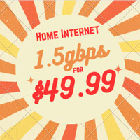 *HOME INTERNET fiber* Rogers 1.5gbps