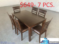 DINING TABLE CHAIR WOODEN PU LEATHER KITCHEN ARV FURNITURE