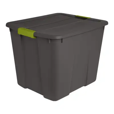 76L Sterilite Stackable Storage Box with Latched Lid, Grey, View more