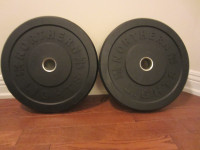 Set of two 25 lb rubber bumper plates
