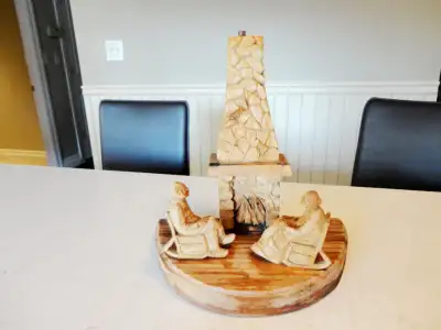 Vintage Wood Lamp Base Grandma &Grandpa Rocker Chair Hand Carved, View more