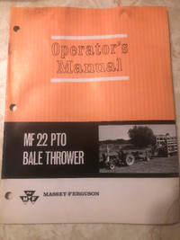 Massey Ferguson 22 pto Bale Thrower Manual