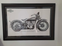 Cadre / Tableau Harley Davidson moto Vintage