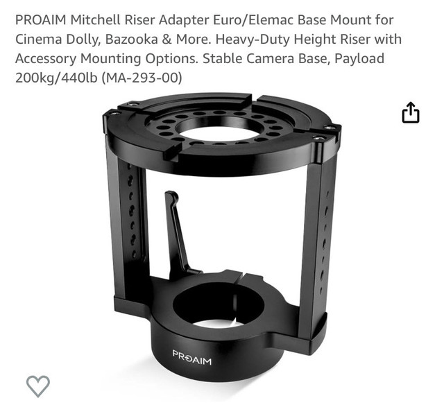 New PROAIM Mitchell Camera Riser Adapter in Cameras & Camcorders in Oshawa / Durham Region