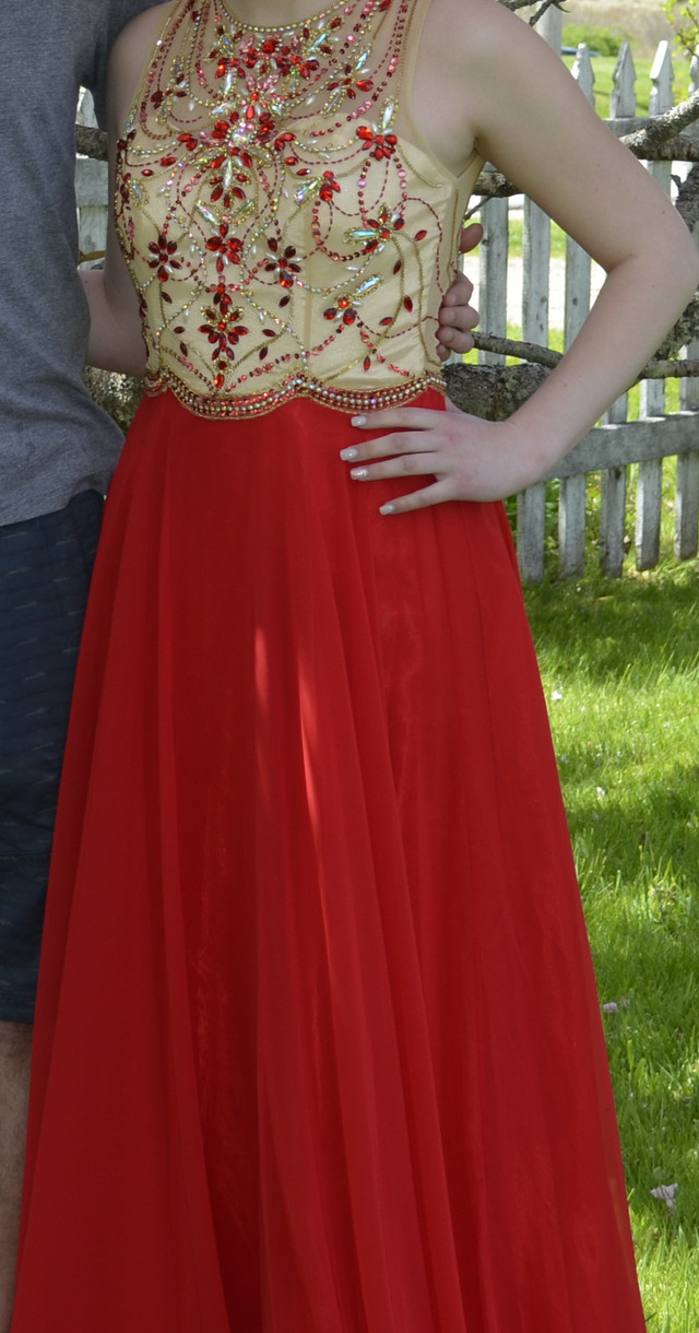 Stunning Red and Gold Prom Dress in Women's - Dresses & Skirts in Yarmouth