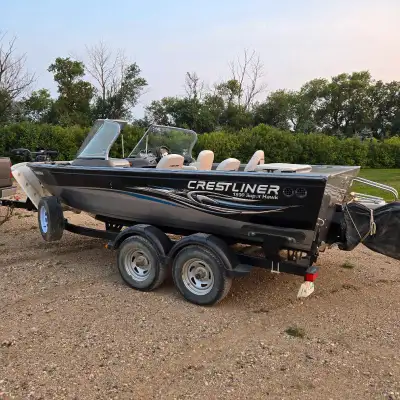 2009 Crestliner Superhawk 1800. Has 4.3L carbureted vortec mercruiser engine. Live well, trolling mo...