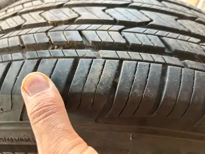 Pick up Kennedy and steeles Markham One tire with rim Size 215/70r16 Cooper evolution tour Bolt patt...