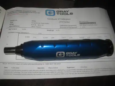 Gray Tools SM40 Steel Torque Screwdriver, 5 to 40 in-lbs. NEW in Opened Box. No Damage. No issues. 1...