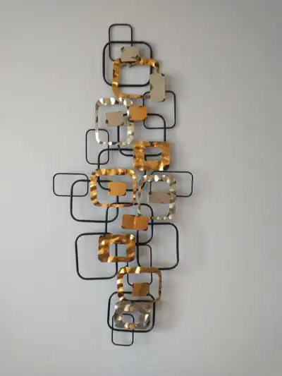 New In Box 36" Gold and Silver Metal Hanging Wall Art, View more