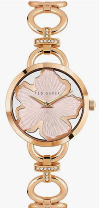 Ted Baker Ladies Stainless Steel Rose Gold Chain Bracelet Watch 