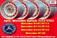 4 pcs. wheels Mercedes Barock 7x15 ET23 107 108 10