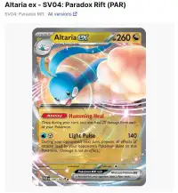 Altaria ex pokemon card 