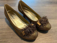 Bronze 1 inch heels Size 8