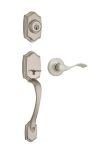 Weiser Satin Nickel Exterior Door Handle Lock Set