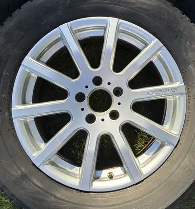4x 17 inch rims. 05-7.5JJx17 Bridgestone blizzak tires 235/60/R17 Three tires in good condition, ~50...