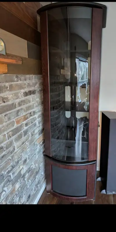 Storage /Display Cabinets Tall sleek smoke glass doors mint cond, View more