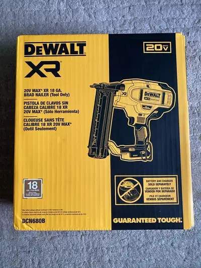 DEWALT DCN680 20V MAX XR 18GA CORDLESS BRAD NAILER, View more