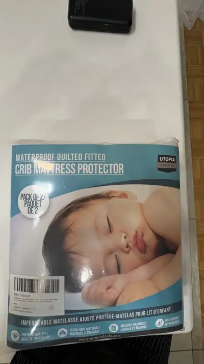 Bedding Waterproof Crib Fitted Mattress Protector (Pack of 2), View more
