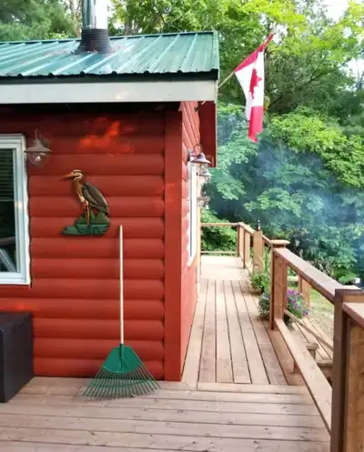 Totally renovated (2020) boutique cabin located just outside the village of McKellar on a large wood...