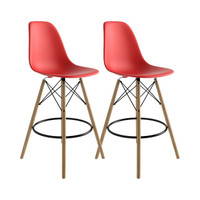 A PAIR OF RED BAR STOOLS with back for $120