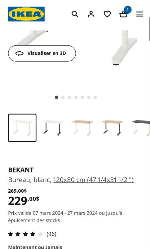 Bureau IKEA bekant dans Bureaux  à Ville de Montréal - Image 3