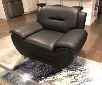 Two Vegan Leather Club Chairs