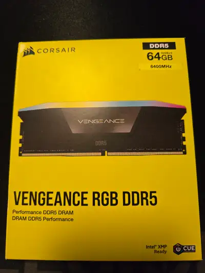 CORSAIR Vengeance RGB DDR5 – 64GB (2×32GB) 6400MHz CL32 – NEW, View more