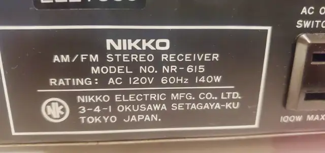 stereo   Vintage NIkko  Receiver Model NR-615  30watts/ch in Stereo Systems & Home Theatre in Mississauga / Peel Region - Image 11