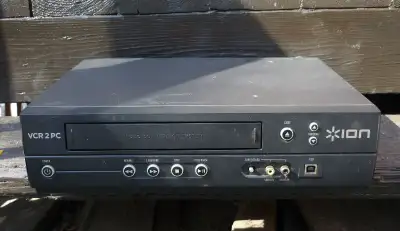 Ion VCR VHS video tape player with TV cords, View more