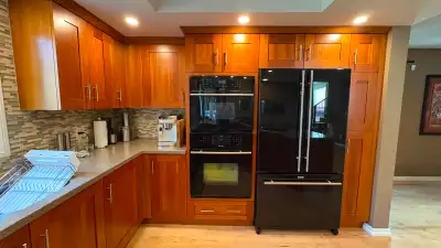 Matching Fridge, Wall Oven & Microwave - Black Glass, View more