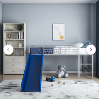 Child twin loft bed with slide
